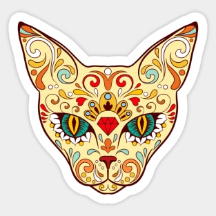 Sugar Skull Cat Sticker